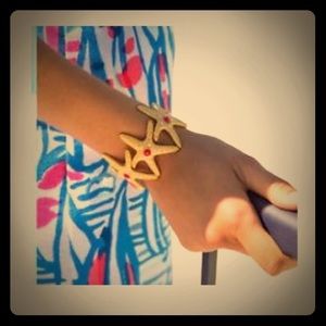 Lilly Pulitzer Gold Metallic Starfish Bracelet